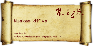 Nyakas Éva névjegykártya